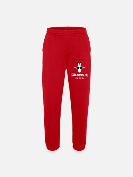 Au dessus des soucis - Pantalon de jogging bio épais fabriqué en UE - rouge
