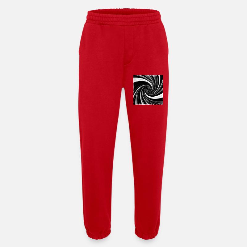 Black and white vortex - Heavyweight Jogging Pants - made by SPREAD - red