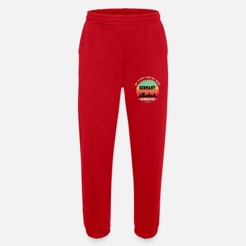 Hannover Germany skyline design - Heavyweight Jogging Pants - made by SPREAD - red