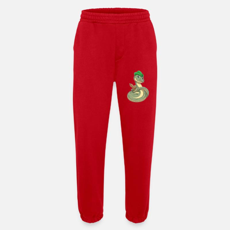 Serpent avec épée - Pantalon de jogging bio épais fabriqué en UE - rouge