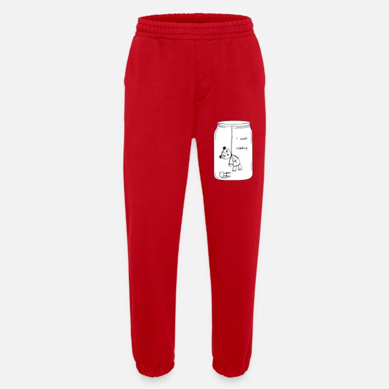 I hate cuddling (BW Version) - Heavyweight Jogging Pants - made by SPREAD  - red
