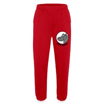 Hippo Texte - Pantalon de jogging bio épais fabriqué en UE - rouge - Devant