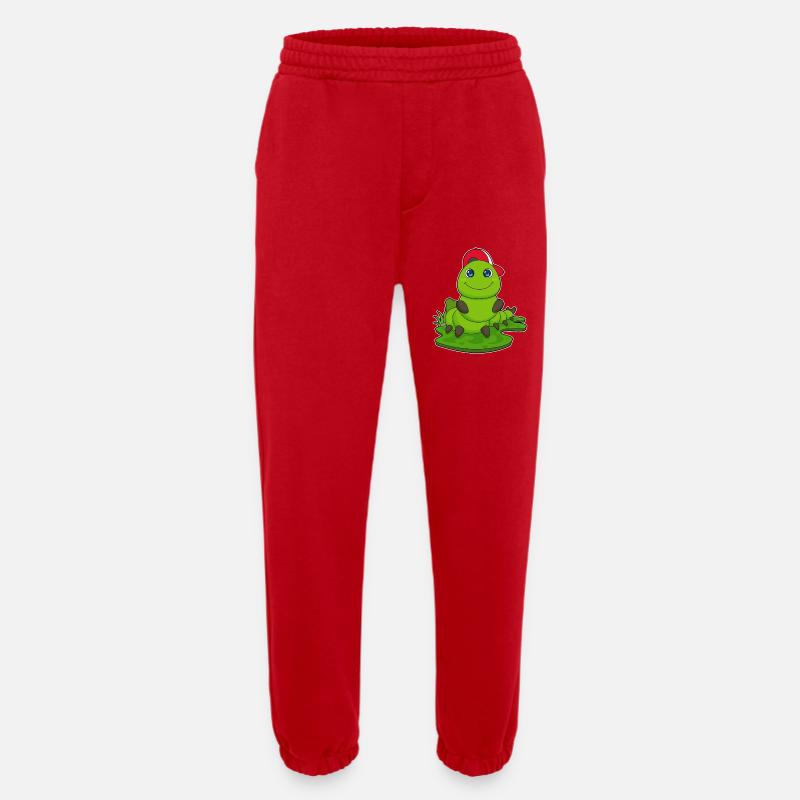 Chenille avec capuchon - Pantalon de jogging bio épais fabriqué en UE - rouge