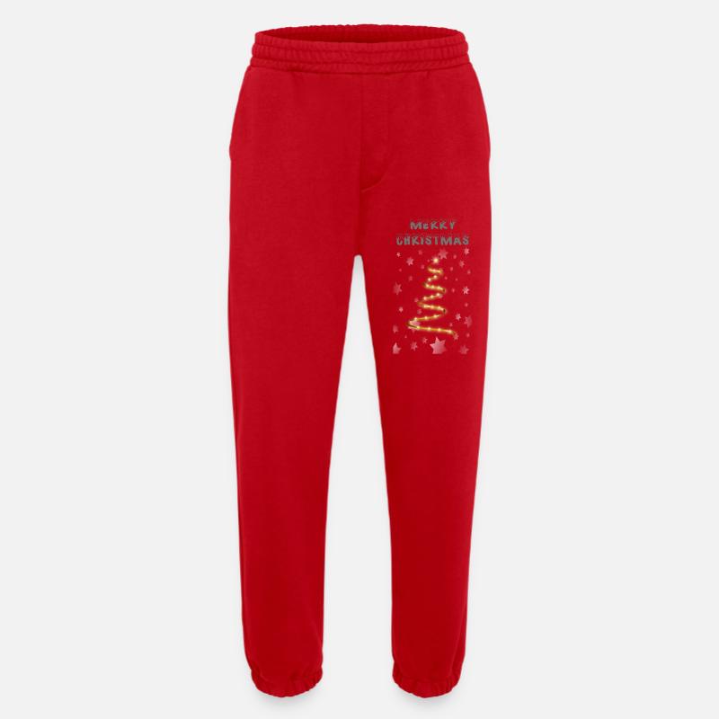 Arbre de Noël doré - Pantalon de jogging bio épais fabriqué en UE - rouge