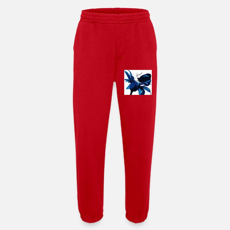 Blaues Blütenzauber mit Magic - Heavyweight Jogginghose - made by SPREAD  - Rot