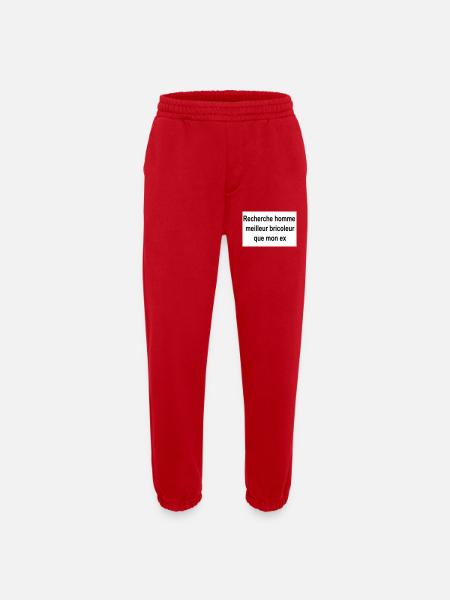 cherche homme - Pantalon de jogging bio épais fabriqué en UE - rouge