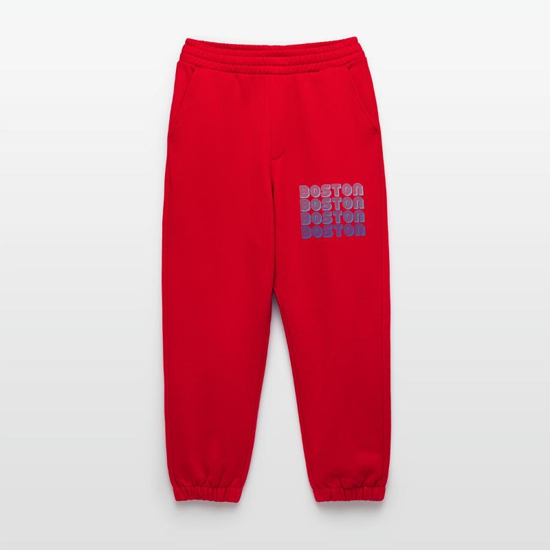 Boston Repeat Pattern Blue Gradient Heavyweight Jogging Pants - made by SPREAD 