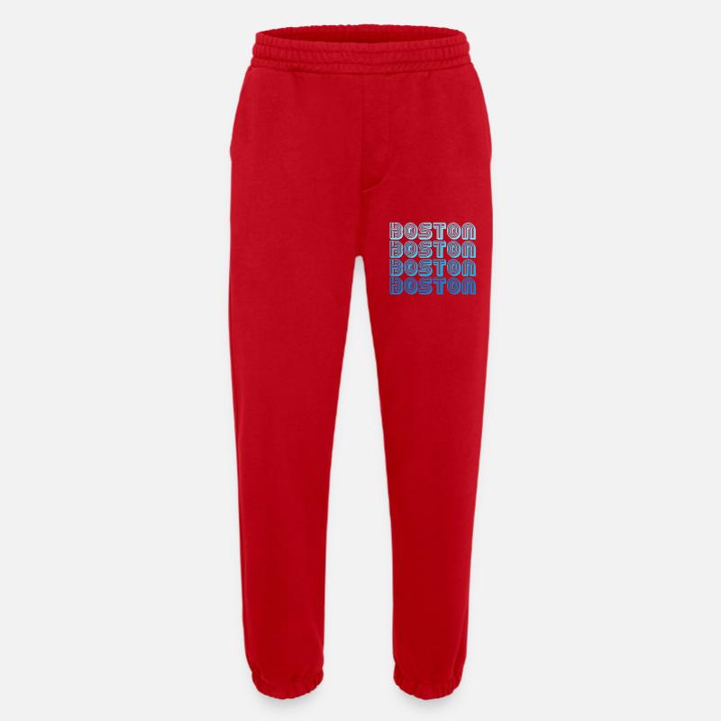 Boston Wiederholungs-Muster Blau Gradient - Heavyweight Jogginghose - made by SPREAD  - Rot