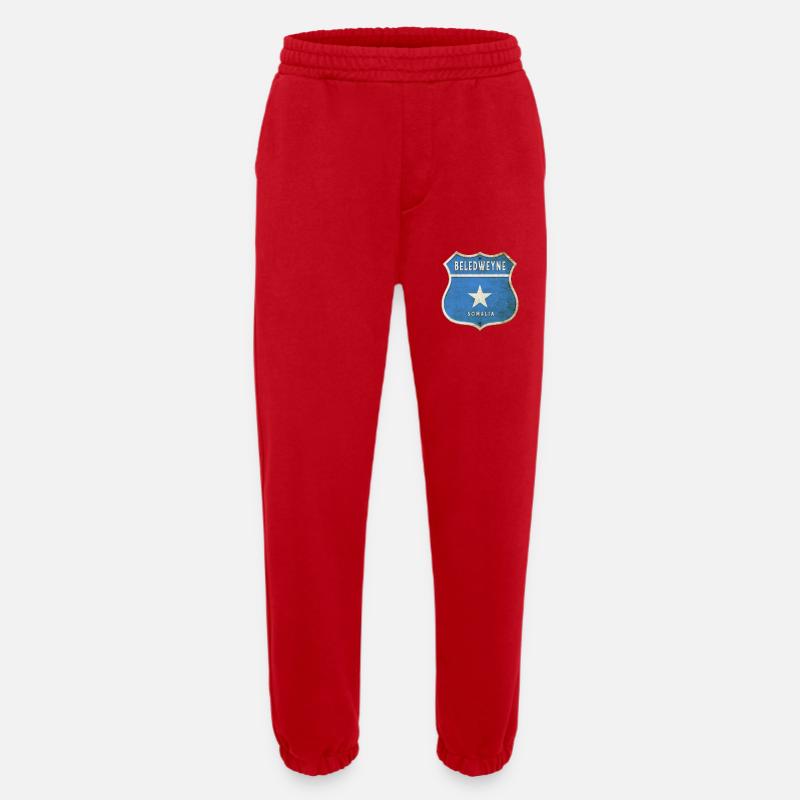 Beledweyne Somalia Crest Flag Design - Heavyweight Jogging Pants - made by SPREAD  - red