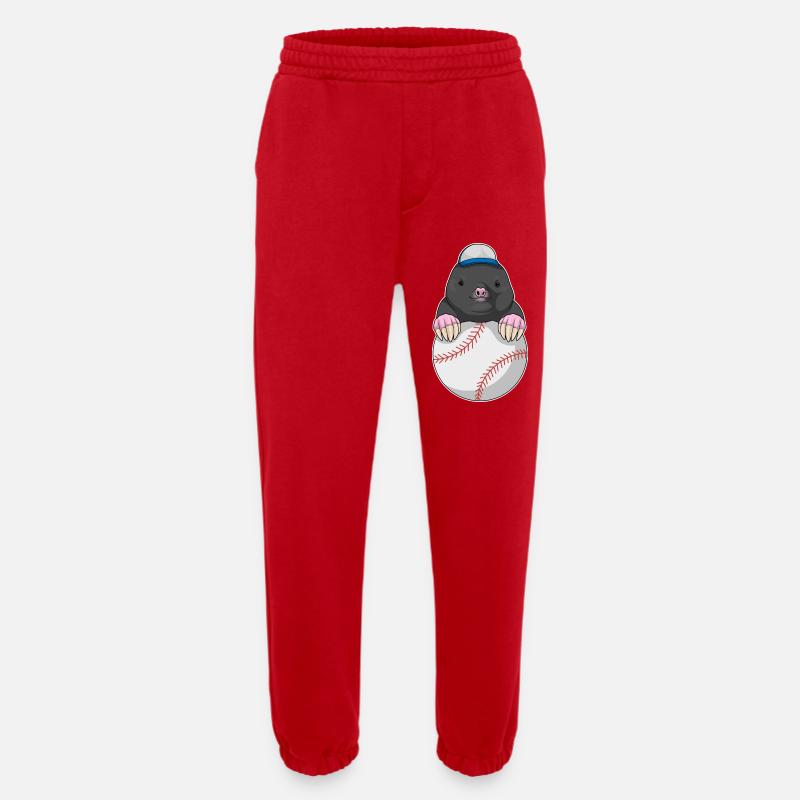Mole Baseball - Heavyweight Jogging Pants - made by SPREAD - red