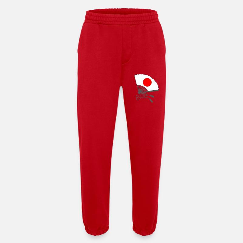 japanflaggen muster, japanischer fächer - Heavyweight Jogginghose - made by SPREAD - Rot
