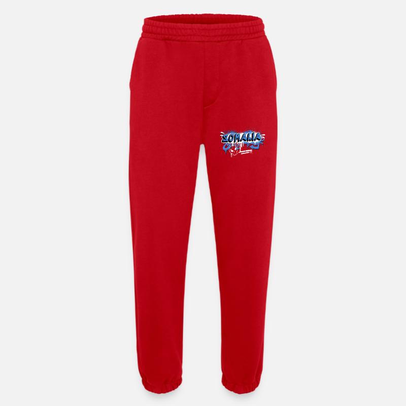 Somalia graffiti flag design - Heavyweight Jogging Pants - made by SPREAD  - red