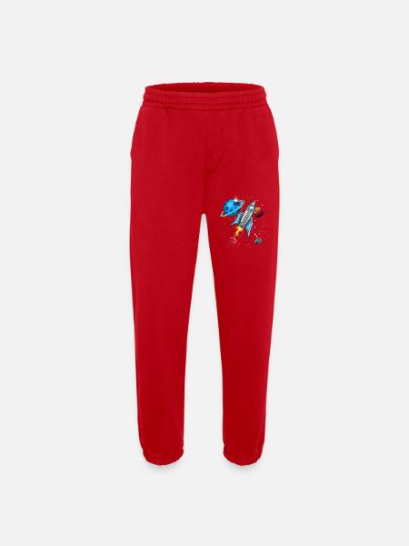 Rocket in space - Heavyweight Jogging Pants - made by SPREAD - red
