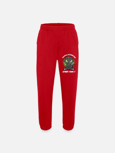 Chat têtu - Pantalon de jogging bio épais fabriqué en UE - rouge