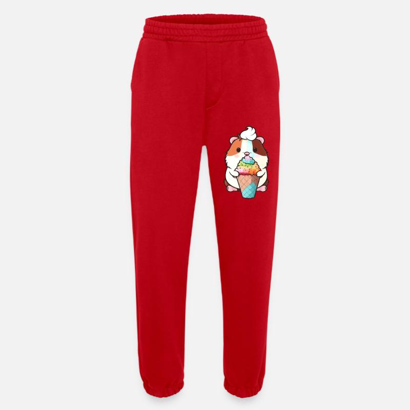 Kleiner Hamster mit buntem Eis - Heavyweight Jogginghose - made by SPREAD  - Rot