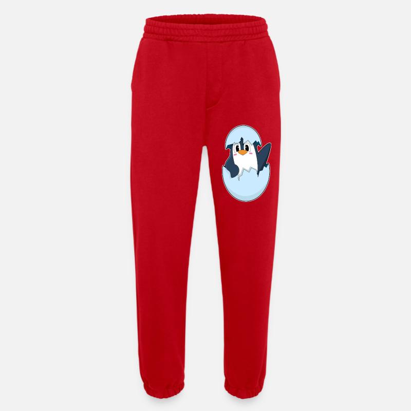 Penguin Eggshell - Heavyweight Jogging Pants - made by SPREAD - red