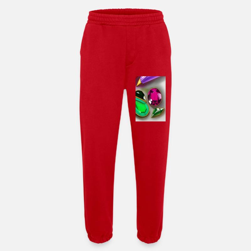 Bunte Edelsteine - Heavyweight Jogginghose - made by SPREAD  - Rot