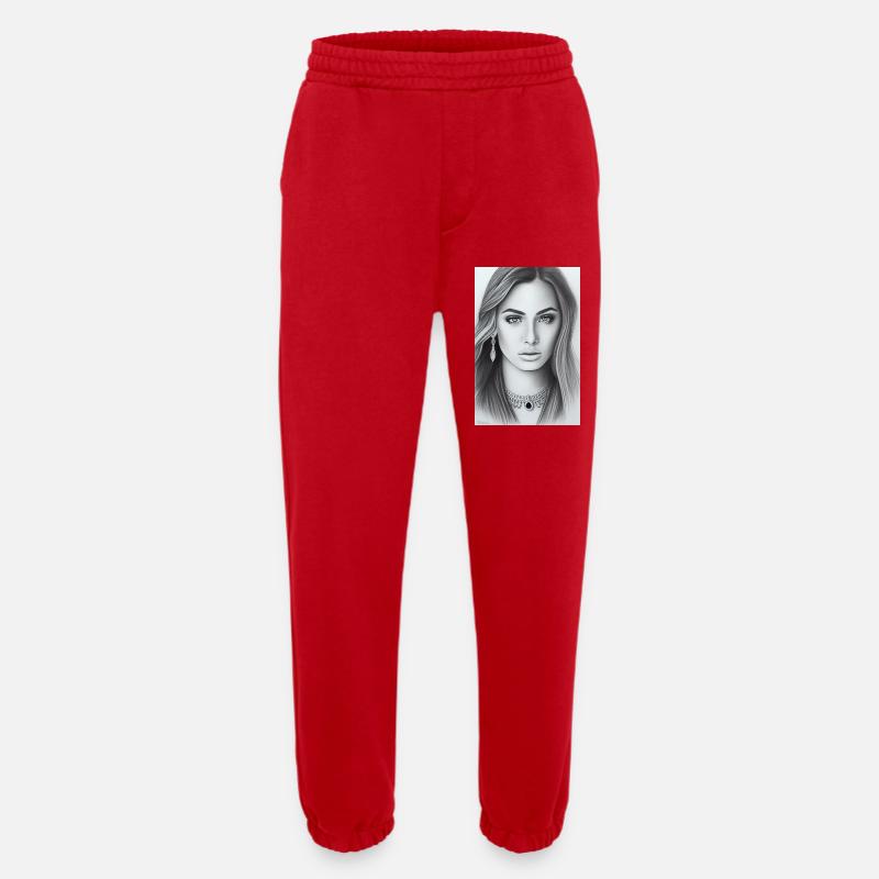 Frau mit Schmuck - Heavyweight Jogginghose - made by SPREAD  - Rot