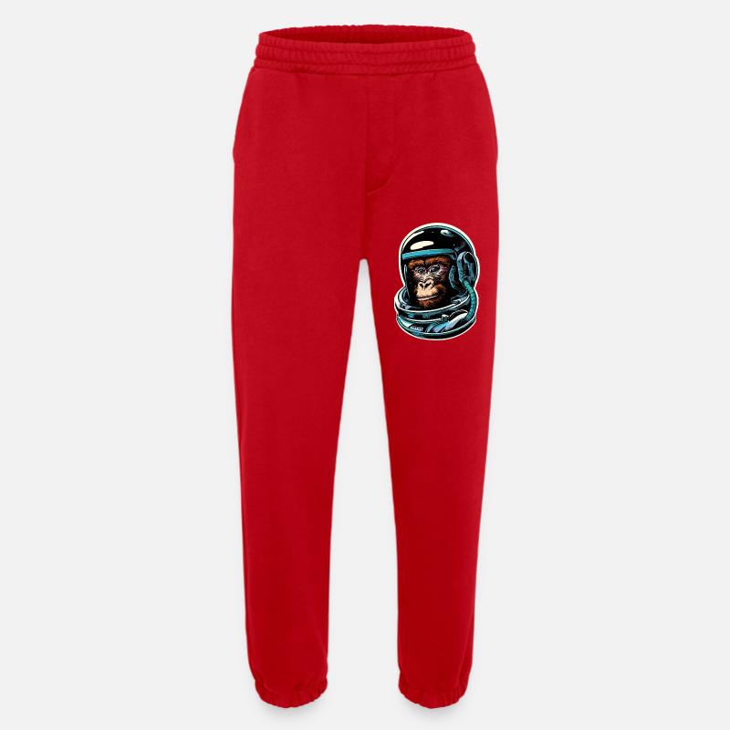 Weltraum-Affe - Heavyweight Jogginghose - made by SPREAD - Rot
