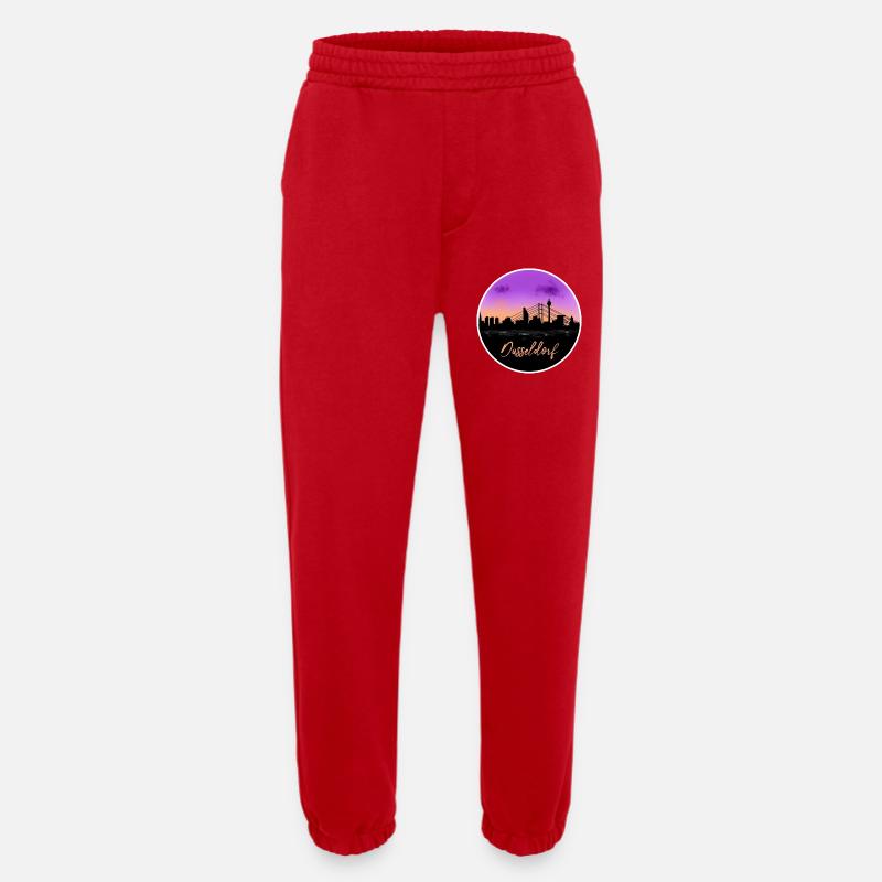 Dusseldorf Fine Skyline - Heavyweight Jogging Pants - made by SPREAD  - red