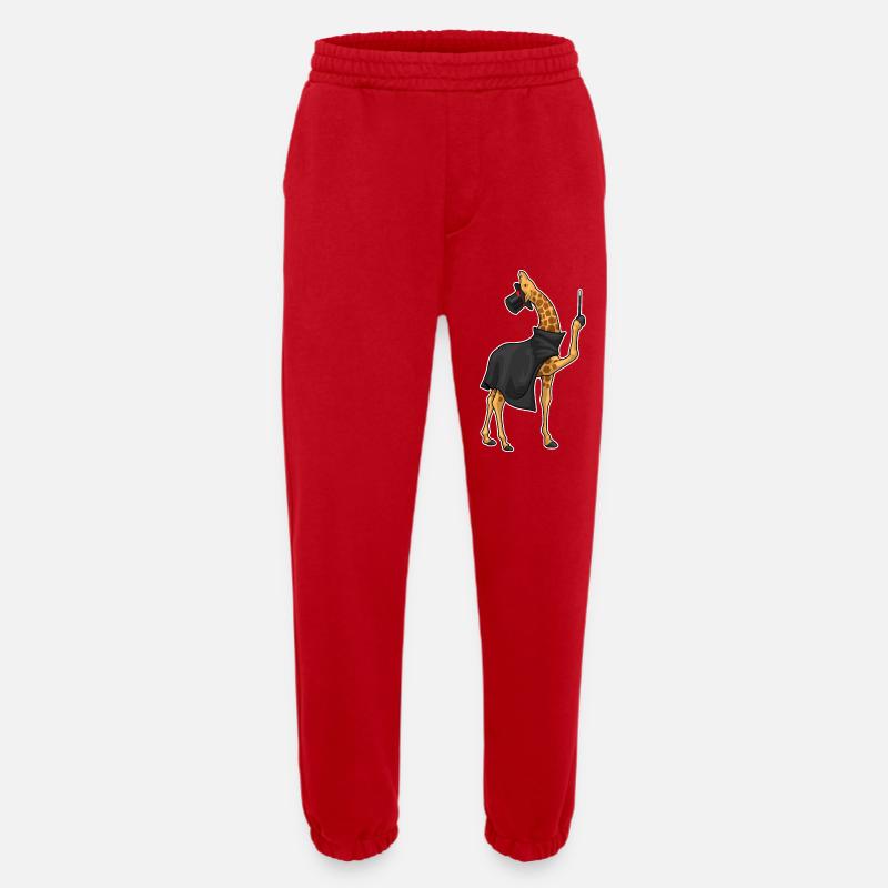 Giraffe Wizard Wand - Heavyweight Jogging Pants - made by SPREAD - red