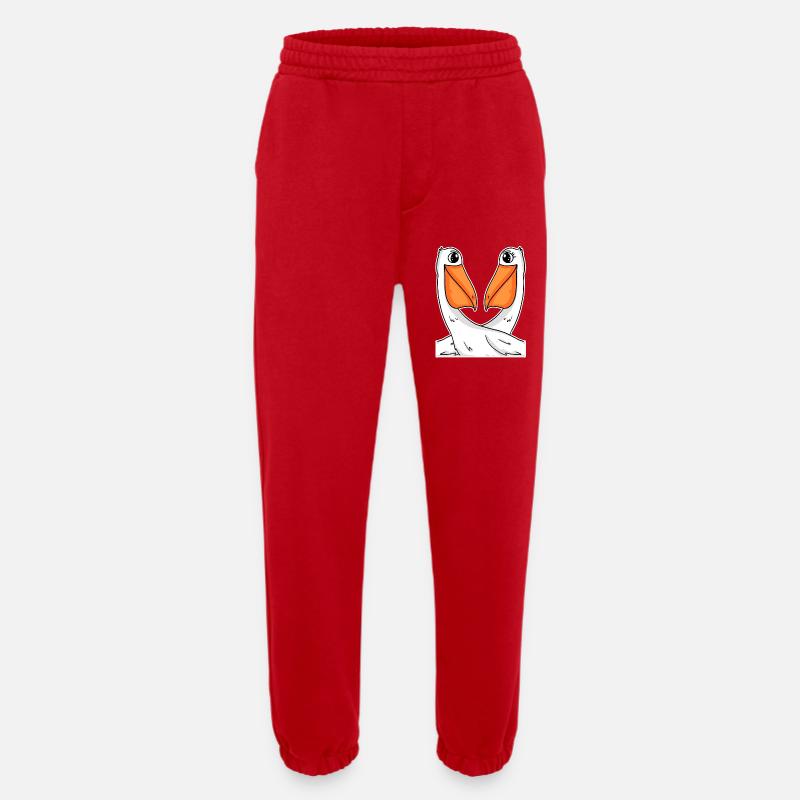 two pelicans - Heavyweight Jogging Pants - made by SPREAD  - red