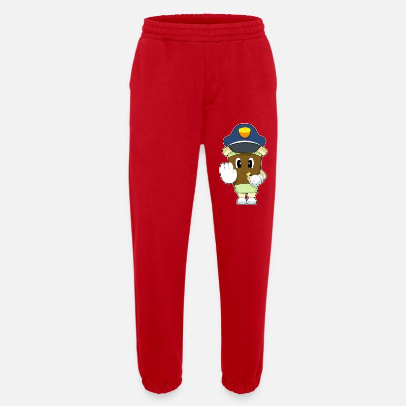 Kaffee Polizist Trillerpfeife Polizei - Heavyweight Jogginghose - made by SPREAD  - Rot