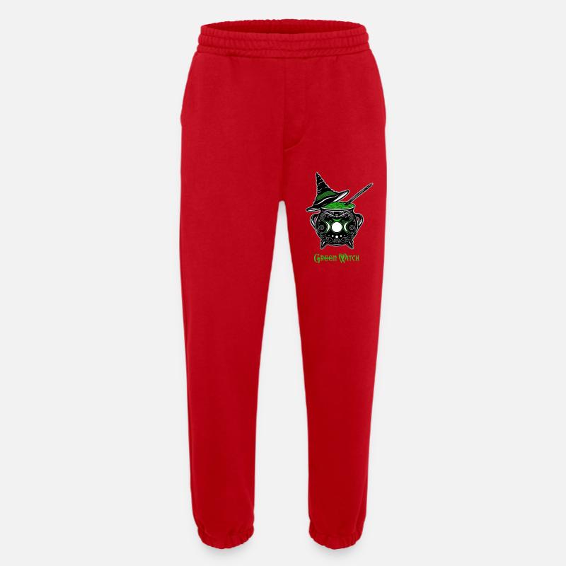 Cauldron Witch Green Witch Cauldron - Heavyweight Jogging Pants - made by SPREAD  - red