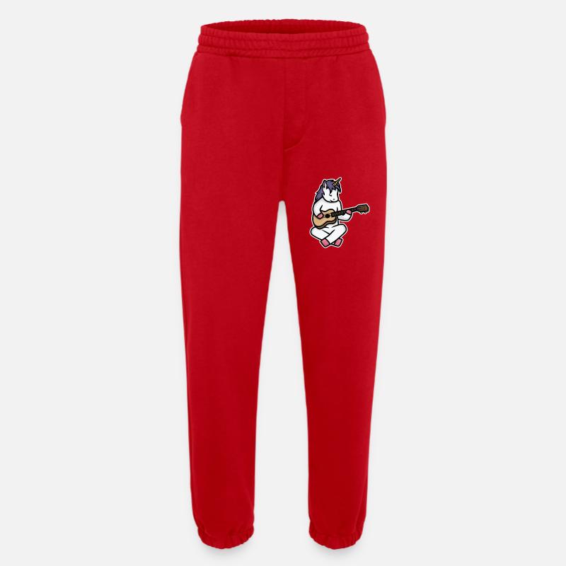 Ukulele Unicorn - Heavyweight Jogging Pants - made by SPREAD - red