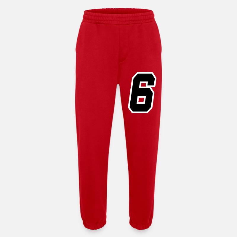 Nummer sechs 6 - Heavyweight Jogginghose - made by SPREAD - Rot