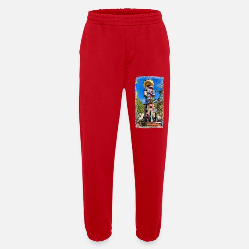 Hundertwasserturm beim Kuchlbauer - Heavyweight Jogginghose - made by SPREAD  - Rot
