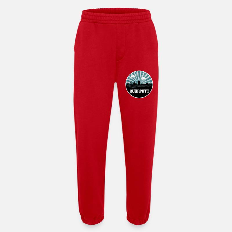 Ruhrpott Blue Hour Skyline - Heavyweight Jogginghose - made by SPREAD  - Rot