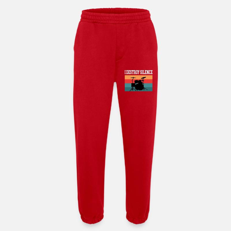 Drummer Drummer I destroy silence - Heavyweight Jogging Pants - made by SPREAD  - red