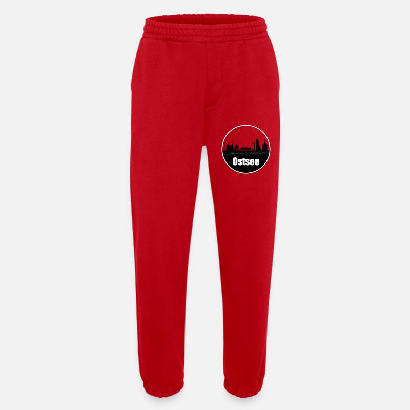 Baltic Sea Transparency Skyline - Heavyweight Jogging Pants - made by SPREAD  - red