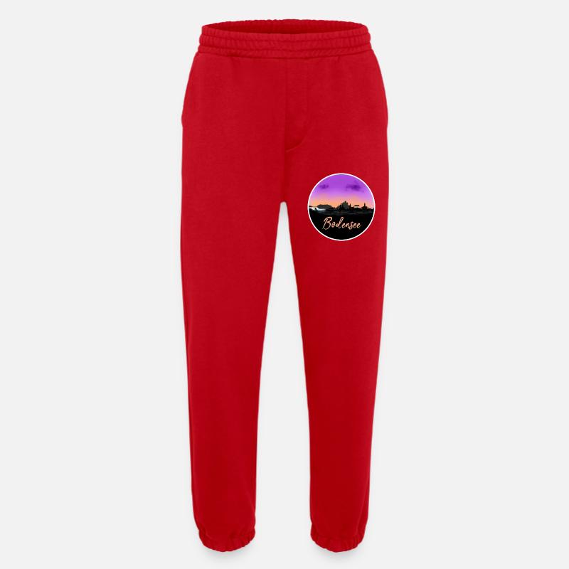 Lake Constance Fineline Skyline - Heavyweight Jogging Pants - made by SPREAD  - red