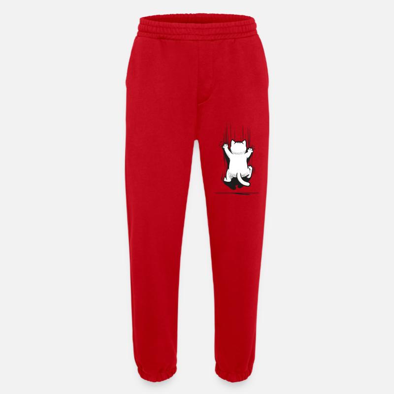 Cat Scratch Catlove Funny Animals - Heavyweight Jogging Pants - made by SPREAD  - red