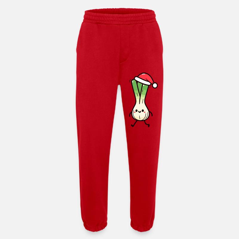 Linge de Noël de Saint-Nicolas - Pantalon de jogging bio épais fabriqué en UE - rouge