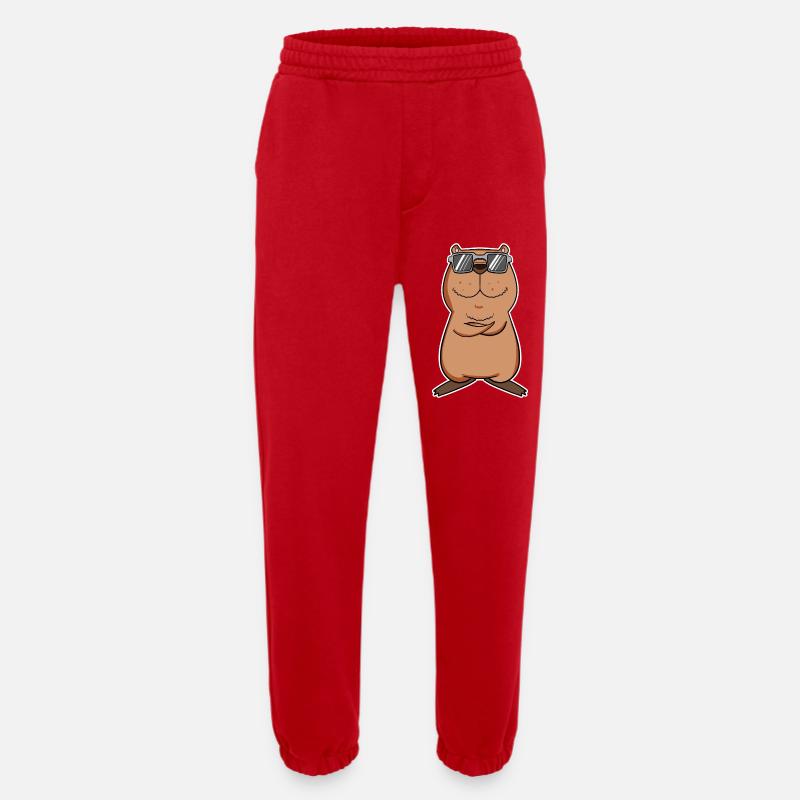 Capybara - Heavyweight Jogging Pants - made by SPREAD  - red