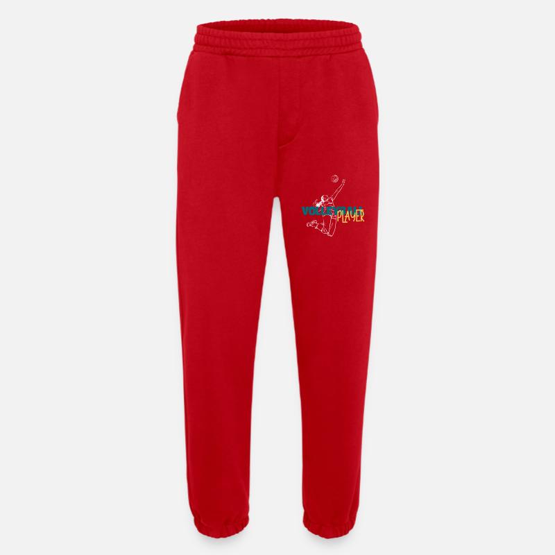 Volley Dive: Dynamic Player Duo - Heavyweight Jogging Pants - made by SPREAD - red