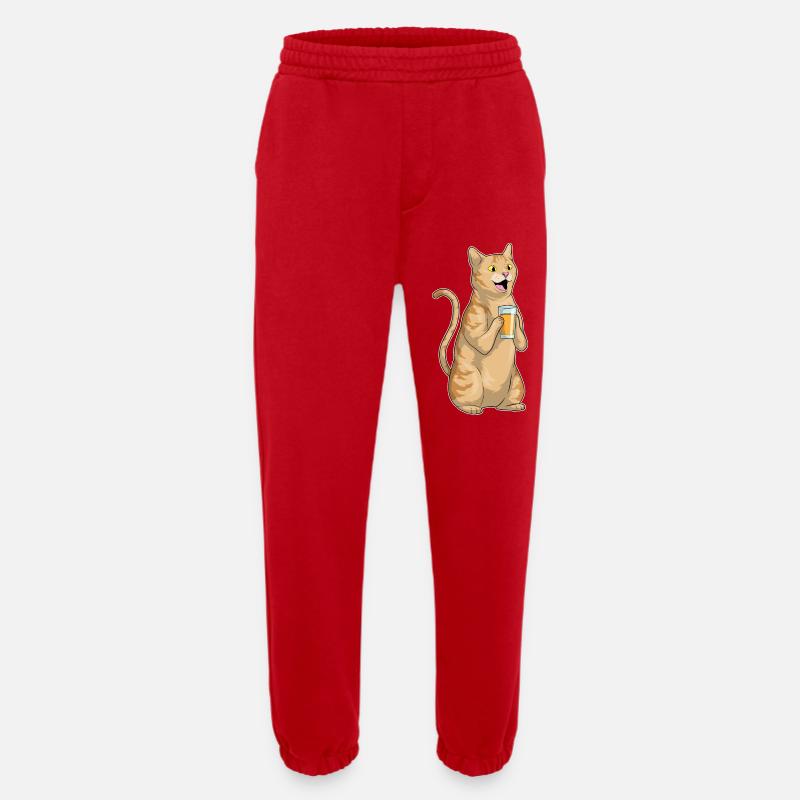 Katze Saft - Heavyweight Jogginghose - made by SPREAD - Rot