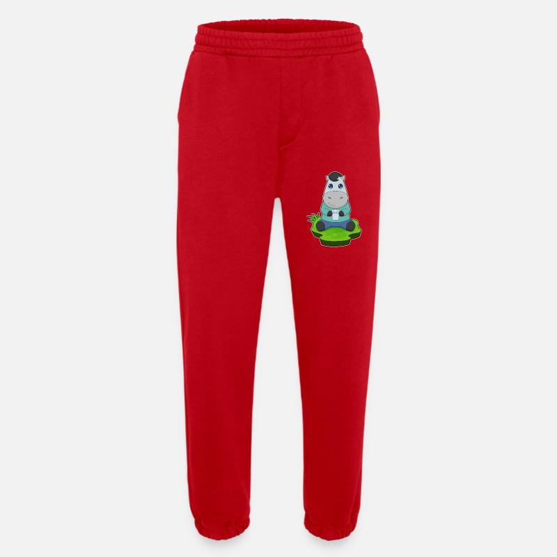 Tasse d’eau de cheval - Pantalon de jogging bio épais fabriqué en UE - rouge