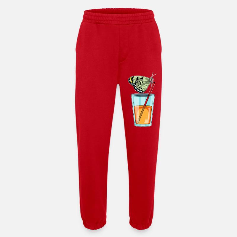Jus de papillon - Pantalon de jogging bio épais fabriqué en UE - rouge