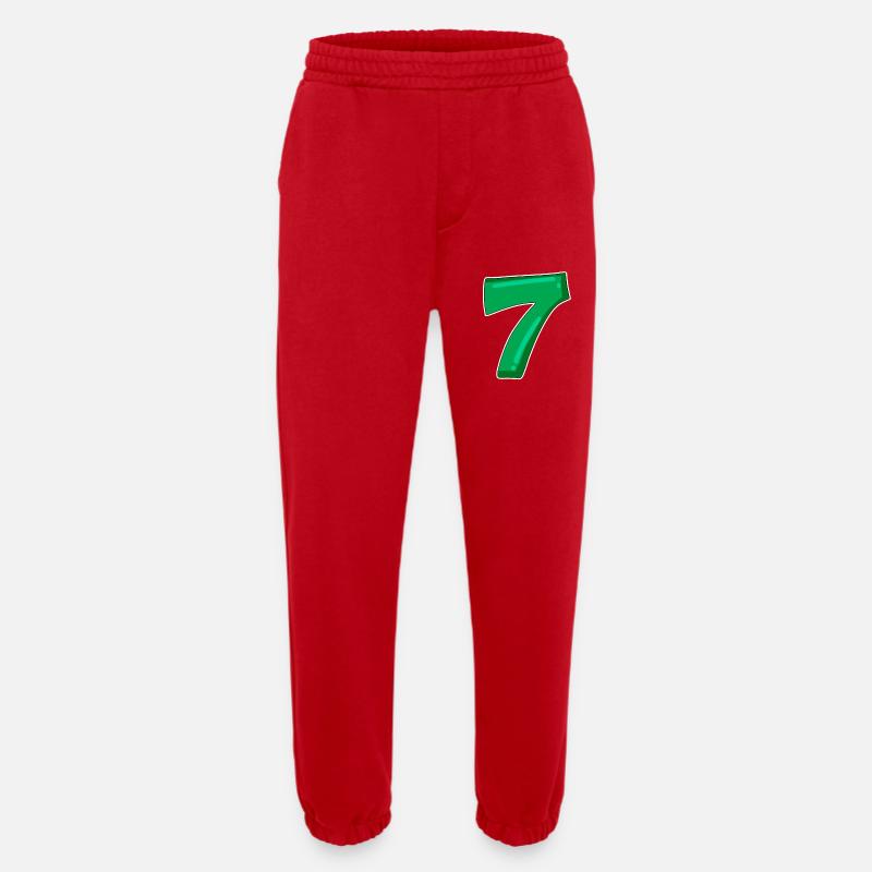 Zahl 7 Nummer - Heavyweight Jogginghose - made by SPREAD - Rot
