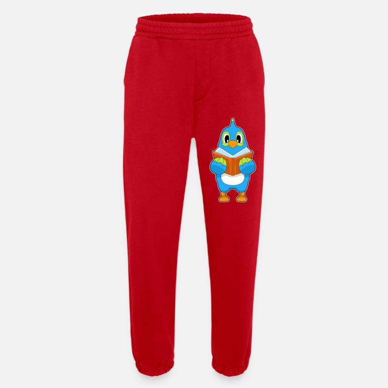 Parrot Nerd Book - Heavyweight Jogging Pants - made by SPREAD - red