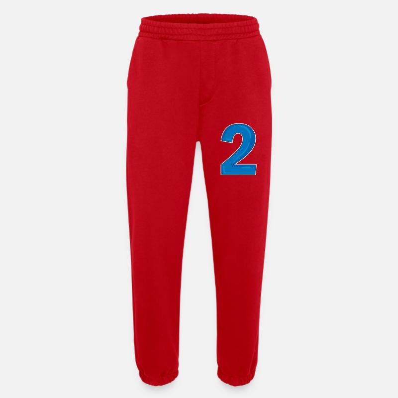 Zwei - 2 - Nummer Zahl - Heavyweight Jogginghose - made by SPREAD  - Rot