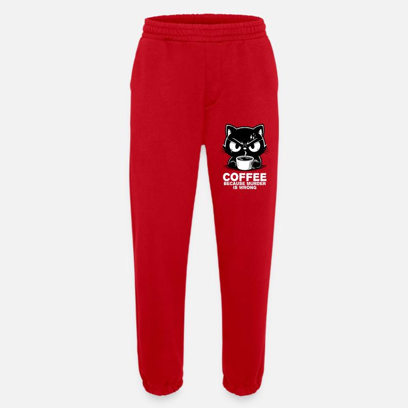 Murder is wrong (dark) - Heavyweight Jogging Pants - made by SPREAD  - red