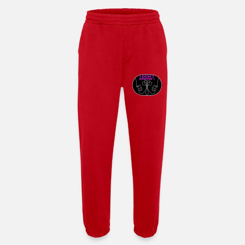 Line Art Face - UNCLEAR - Heavyweight Jogging Pants - made by SPREAD - red
