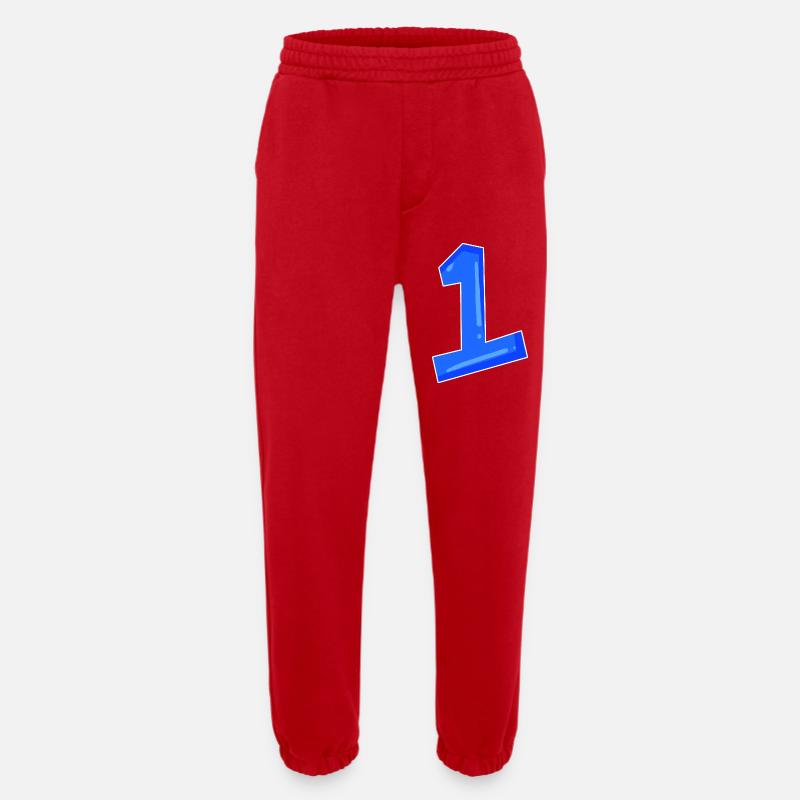 Number 1 blue - Heavyweight Jogging Pants - made by SPREAD - red