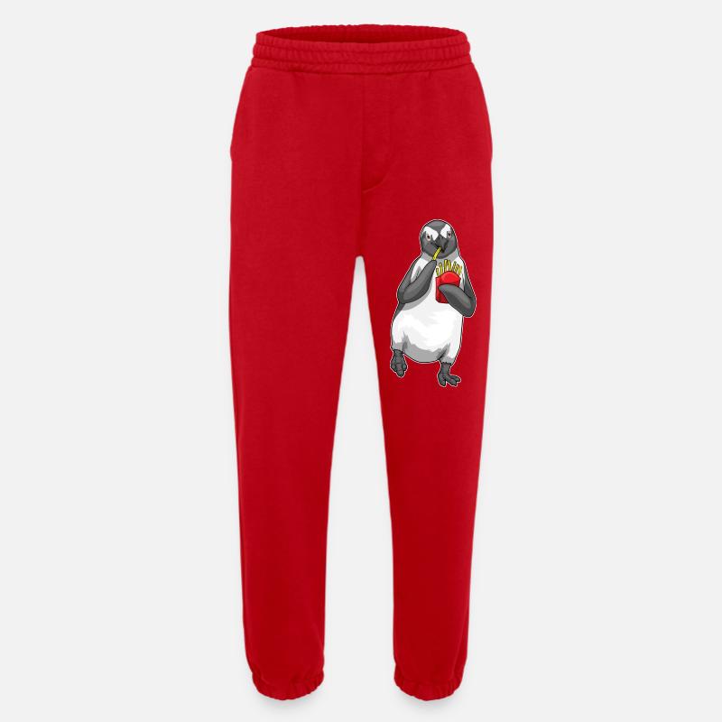 Pinguin Pommes frites - Heavyweight Jogginghose - made by SPREAD  - Rot