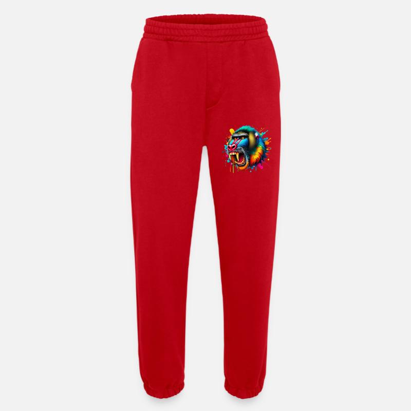 Mandrill-Affe - Heavyweight Jogginghose - made by SPREAD  - Rot